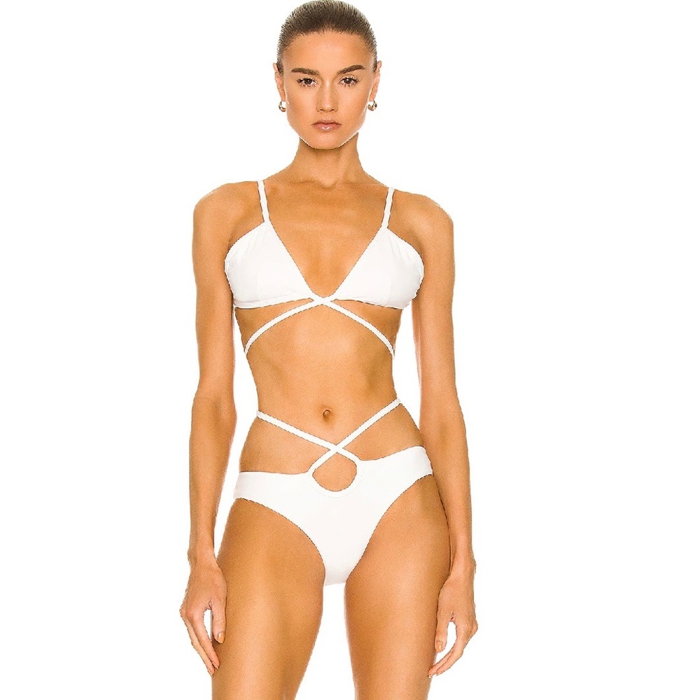 Christopher Esber White Looped Tie Bikini Top &  Bottom
